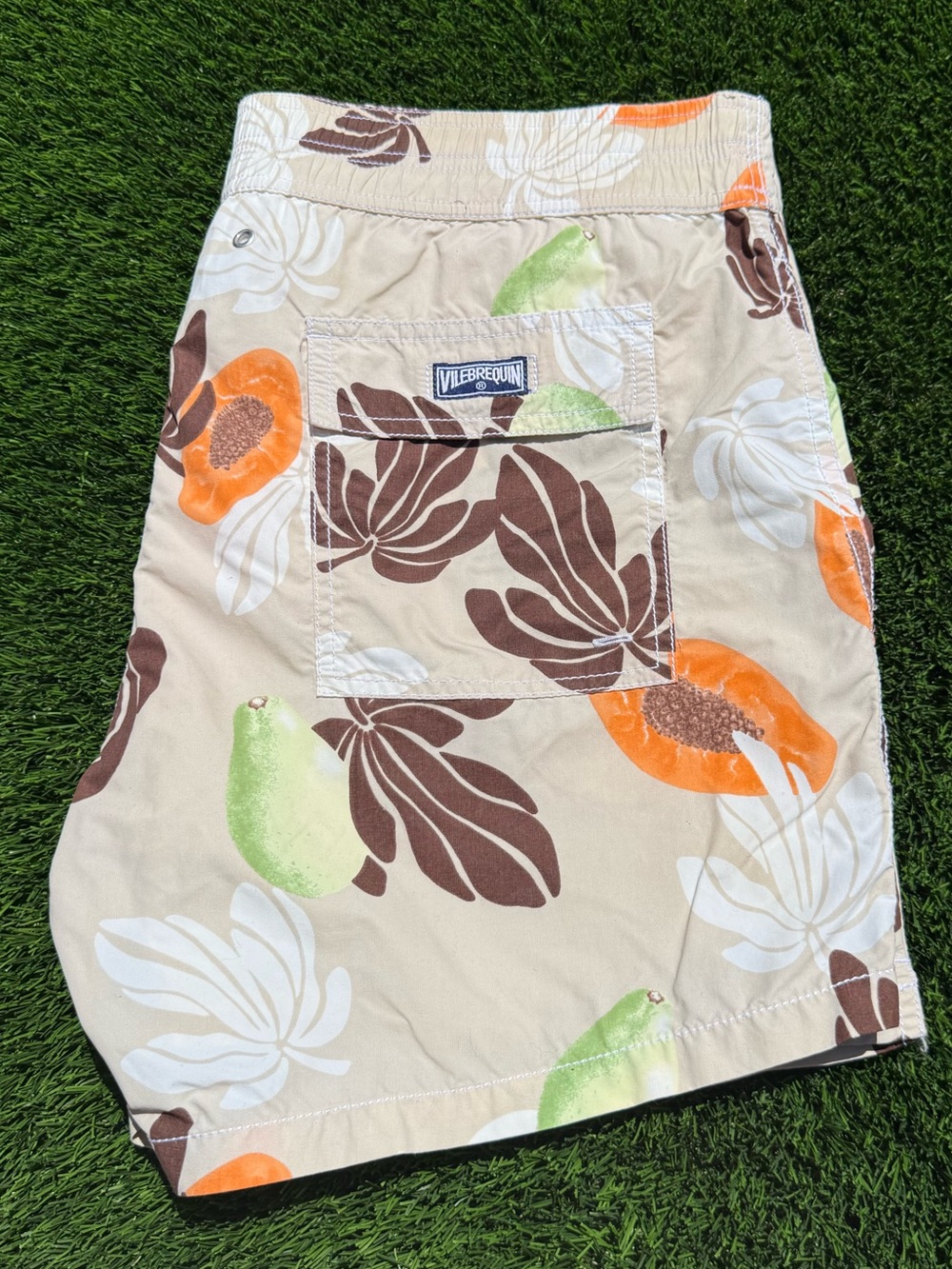 Vilebrequin Mens Tropical Papaya print swim shorts